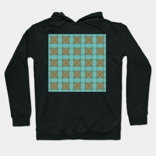 Turquoise and Gold gemmed Kaleidoscope pattern 2 Hoodie